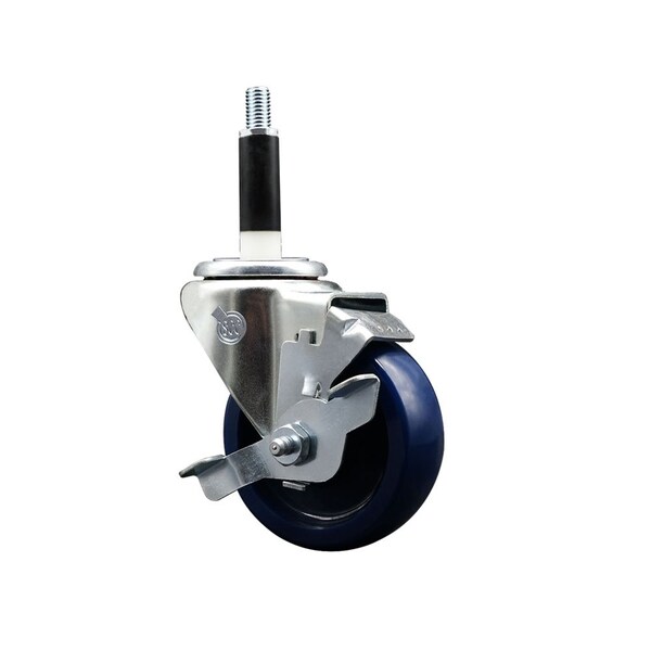 3.5'' Solid Poly Swivel 7/8'' Expanding Stem Caster with Brake
